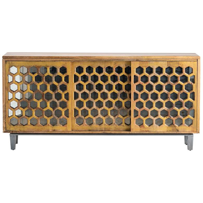 Image 1 Honeycomb Tan Wooden Sideboard