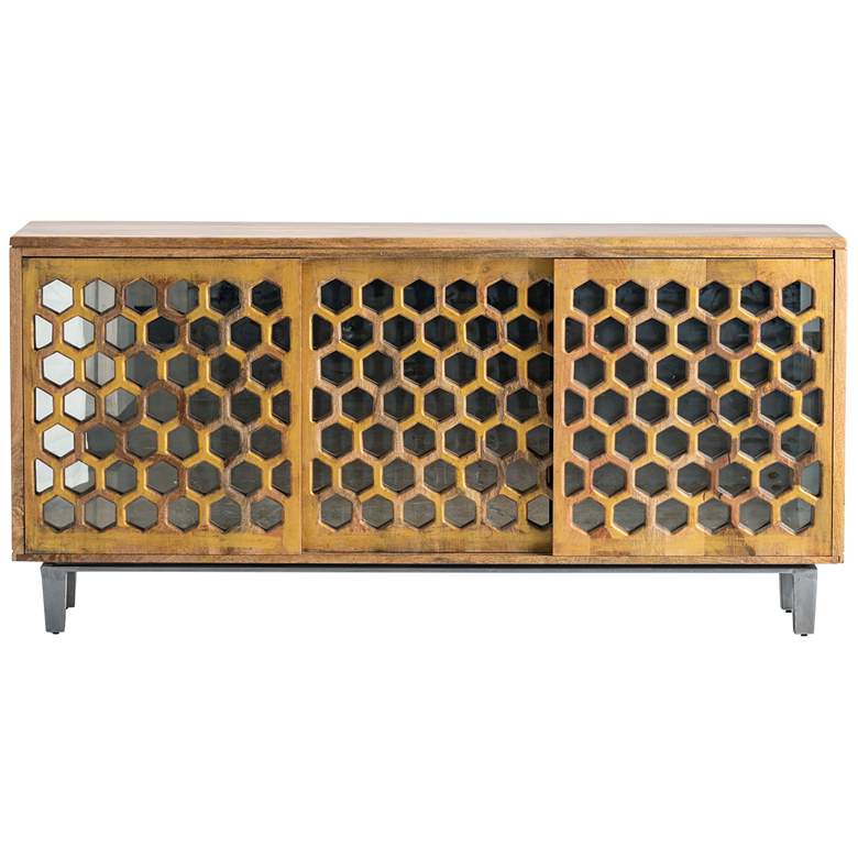 Image 1 Honeycomb Tan Wooden  Sideboard