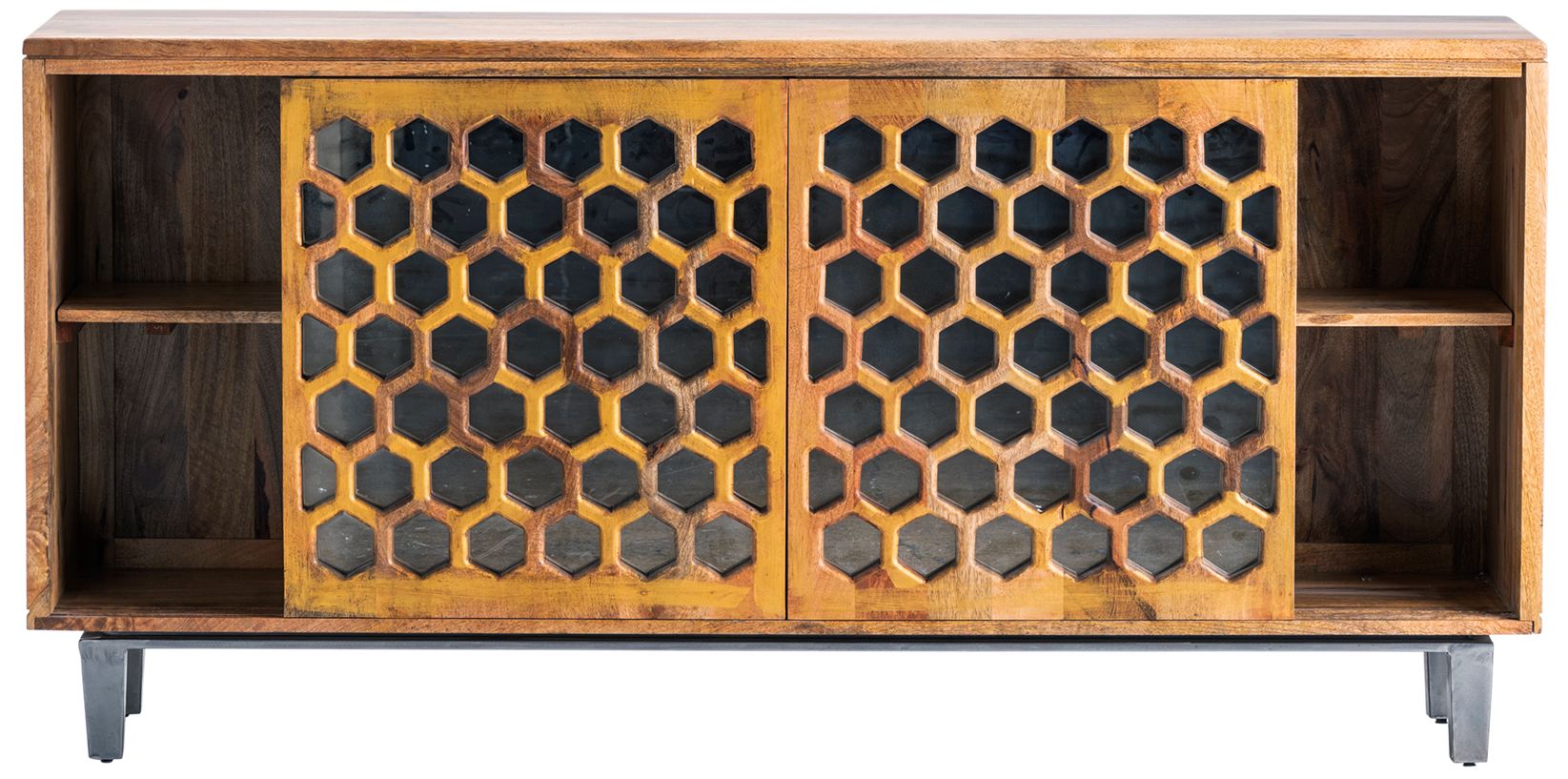 Image 4 Honeycomb Tan Wooden  Sideboard more views