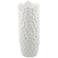 Honeycomb Texture 14"H Matte White Porcelain Decorative Vase
