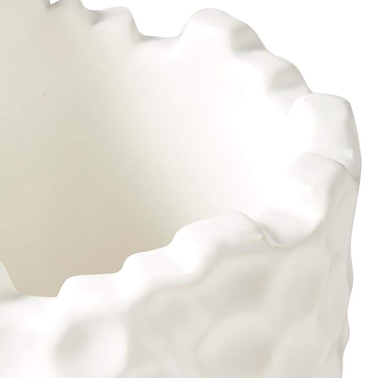 Image 2 Honeycomb Texture 14"H Matte White Porcelain Decorative Vase more views