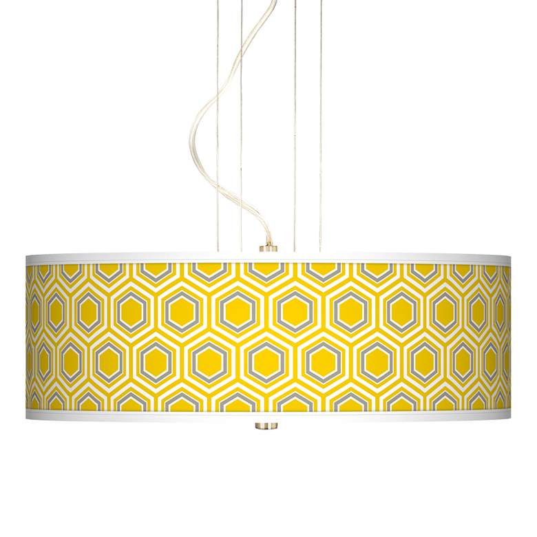 Image 1 Honeycomb Yellow 20" Wide 3-Light Pendant Chandelier