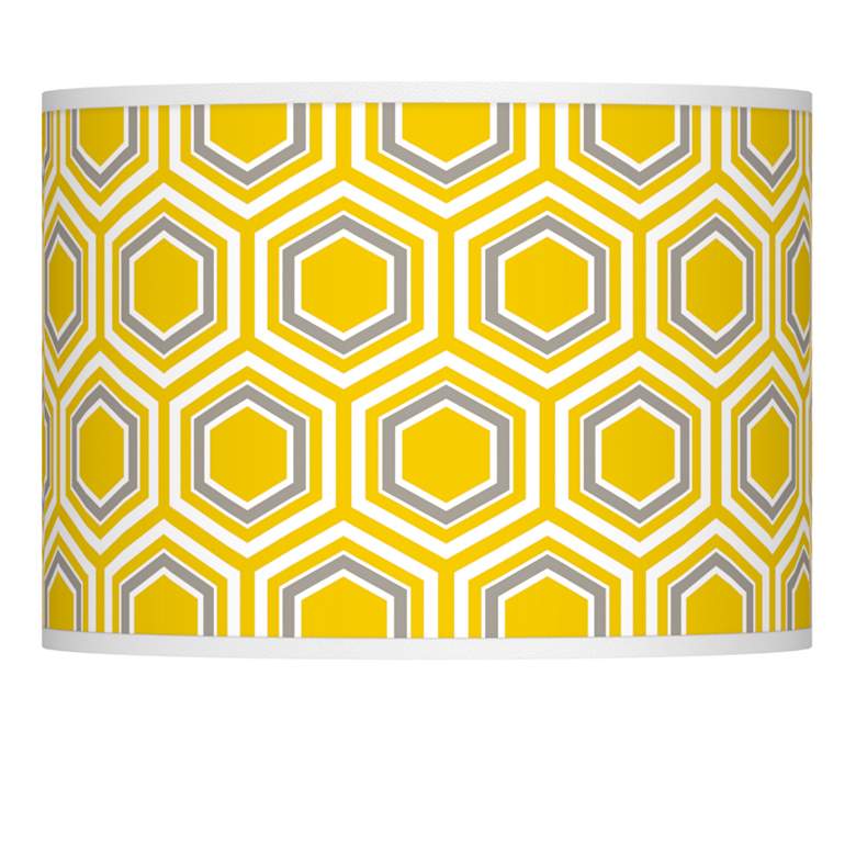 Image 1 Honeycomb Yellow Giclee Glow Lamp Shade 13.5x13.5x10 (Spider)