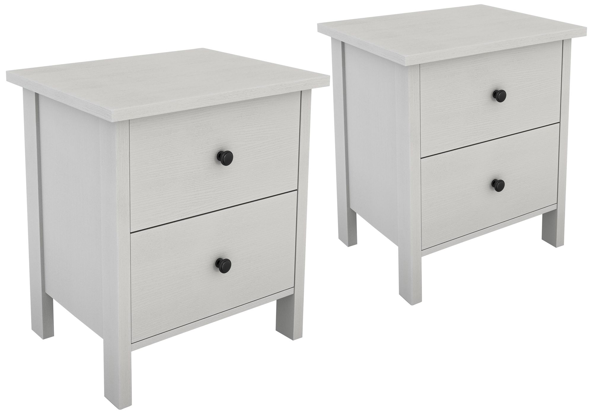 Two white outlet nightstands