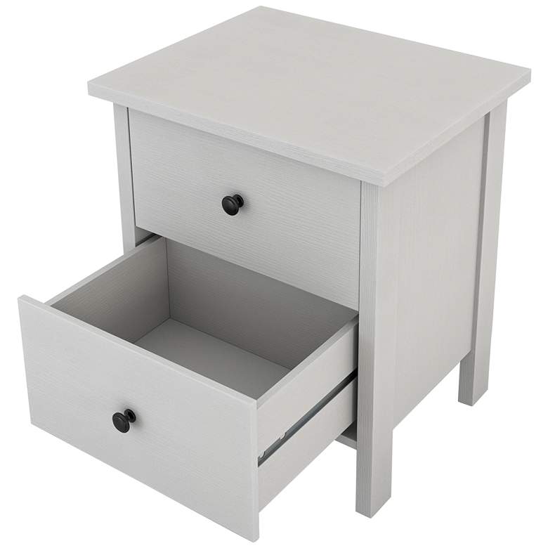 Image 3 Honeysuckle 19 inch Wide White Wood 2-Drawer Nightstands Set of 2 more views