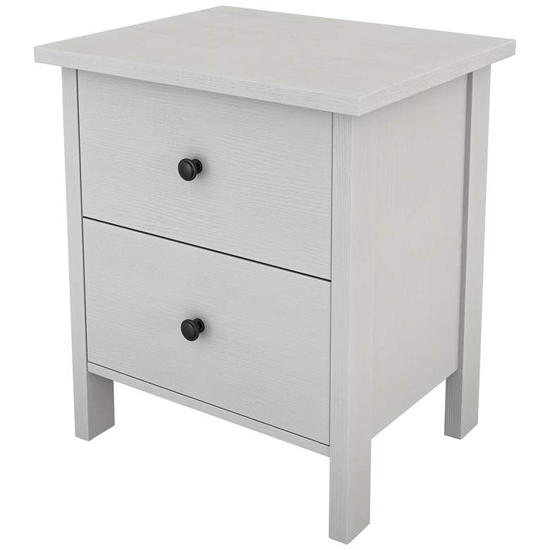 Image 5 Honeysuckle 19 inch Wide White Wood 2-Drawer Nightstands Set of 2 more views