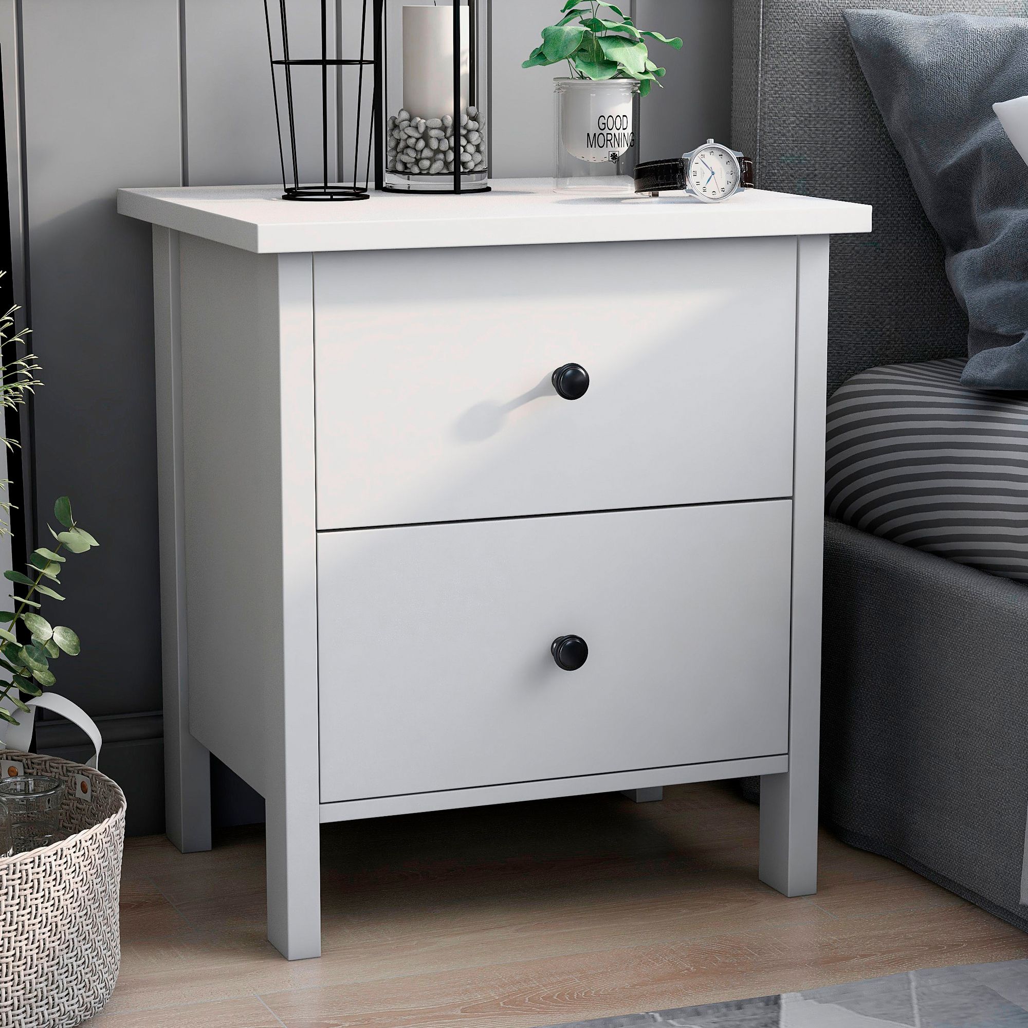 Honeysuckle 19" Wide White Wood 2-Drawer Nightstands Set of 2 - #945X4 | Lamps Plus