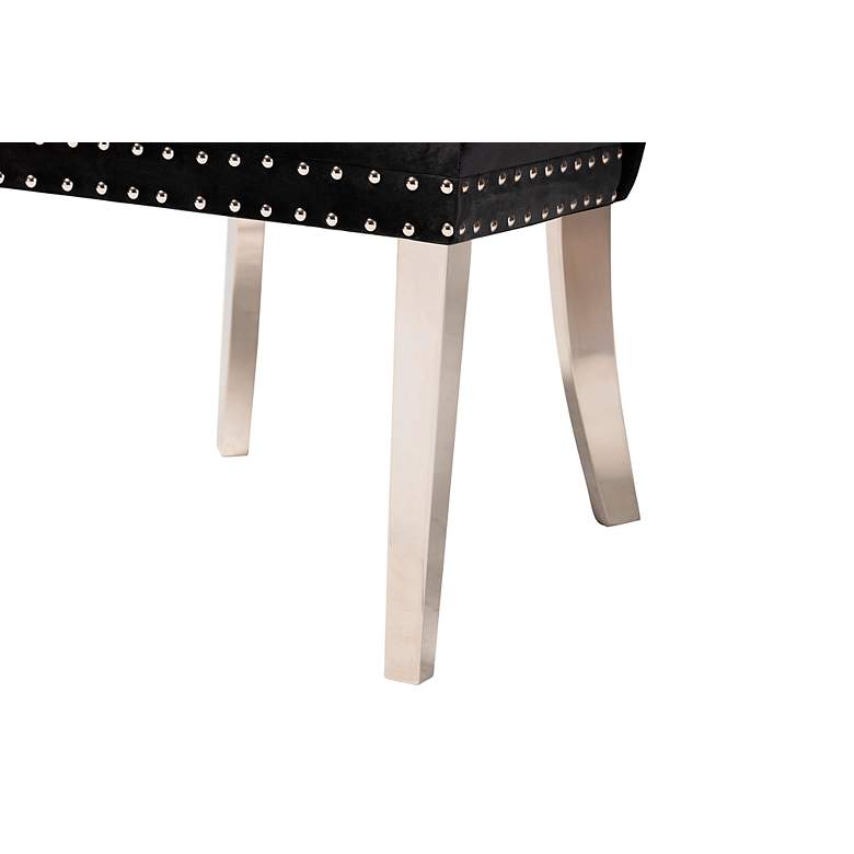 Image 5 Honora Black Velvet Fabric Tufted Dining Chairs Set of 2 more views