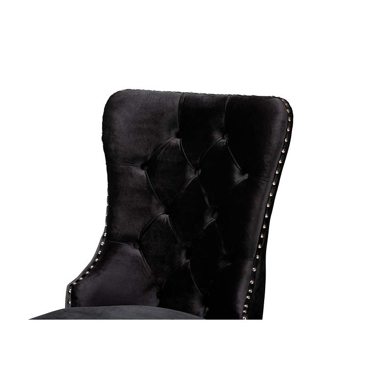 Image 6 Honora Black Velvet Fabric Tufted Dining Chairs Set of 2 more views