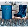 1_Honora Navy Velvet Fabric Tufted Dining Chairs Set of 2