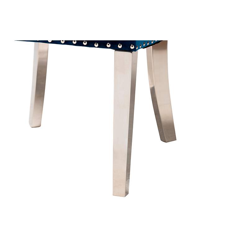 Image 5 Honora Navy Velvet Fabric Tufted Dining Chairs Set of 2 more views