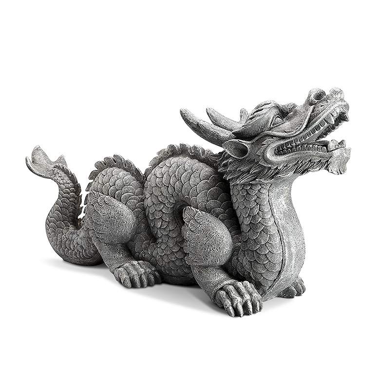 Image 2 Honorable Dragon 29 1/2 inch Wide Garden Statue more views
