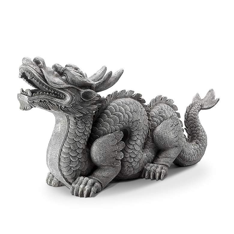 Image 4 Honorable Dragon 29 1/2 inch Wide Garden Statue more views