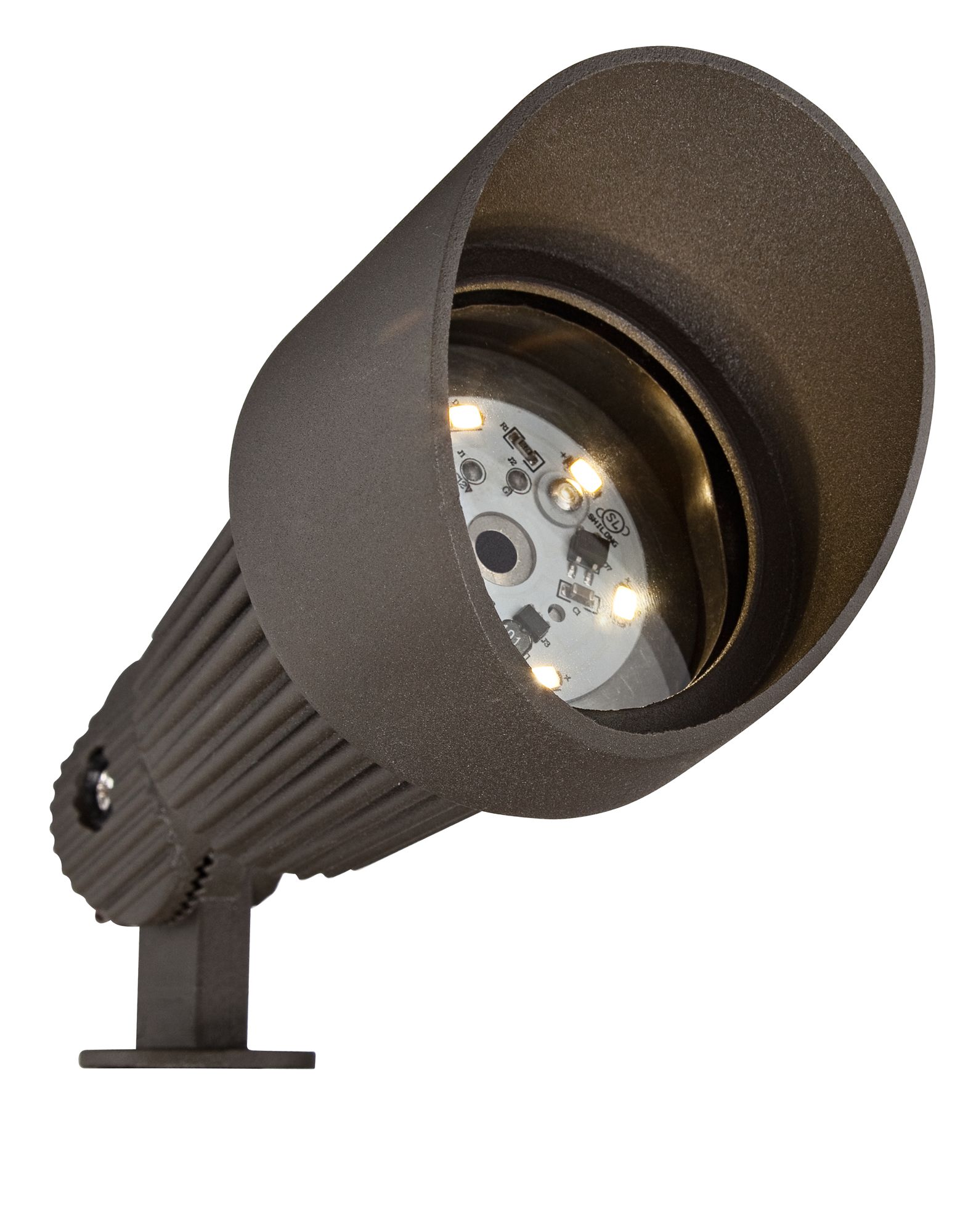 Image 2 Hooded Bronze 6-Piece LED Landscape Spot Light Set more views