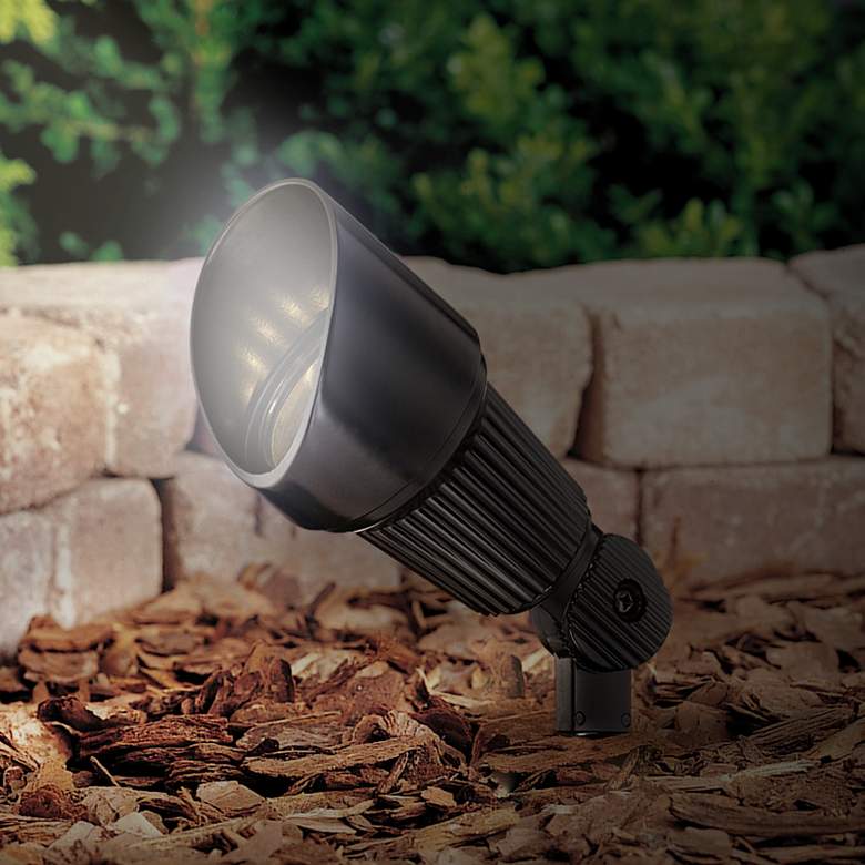 Image 5 Hooded Low Voltage Black 7 1/2 inch High LED Landscape Spotlight more views