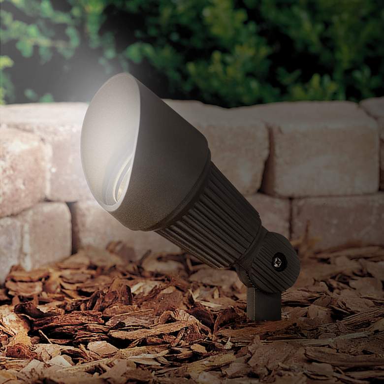 Image 5 Hooded Low Voltage Bronze 7 1/2"H LED Landscape Spotlight more views