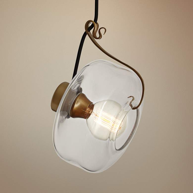 Image 1 Hook 8 3/4 Wide Gold and Clear Glass Mini Pendant