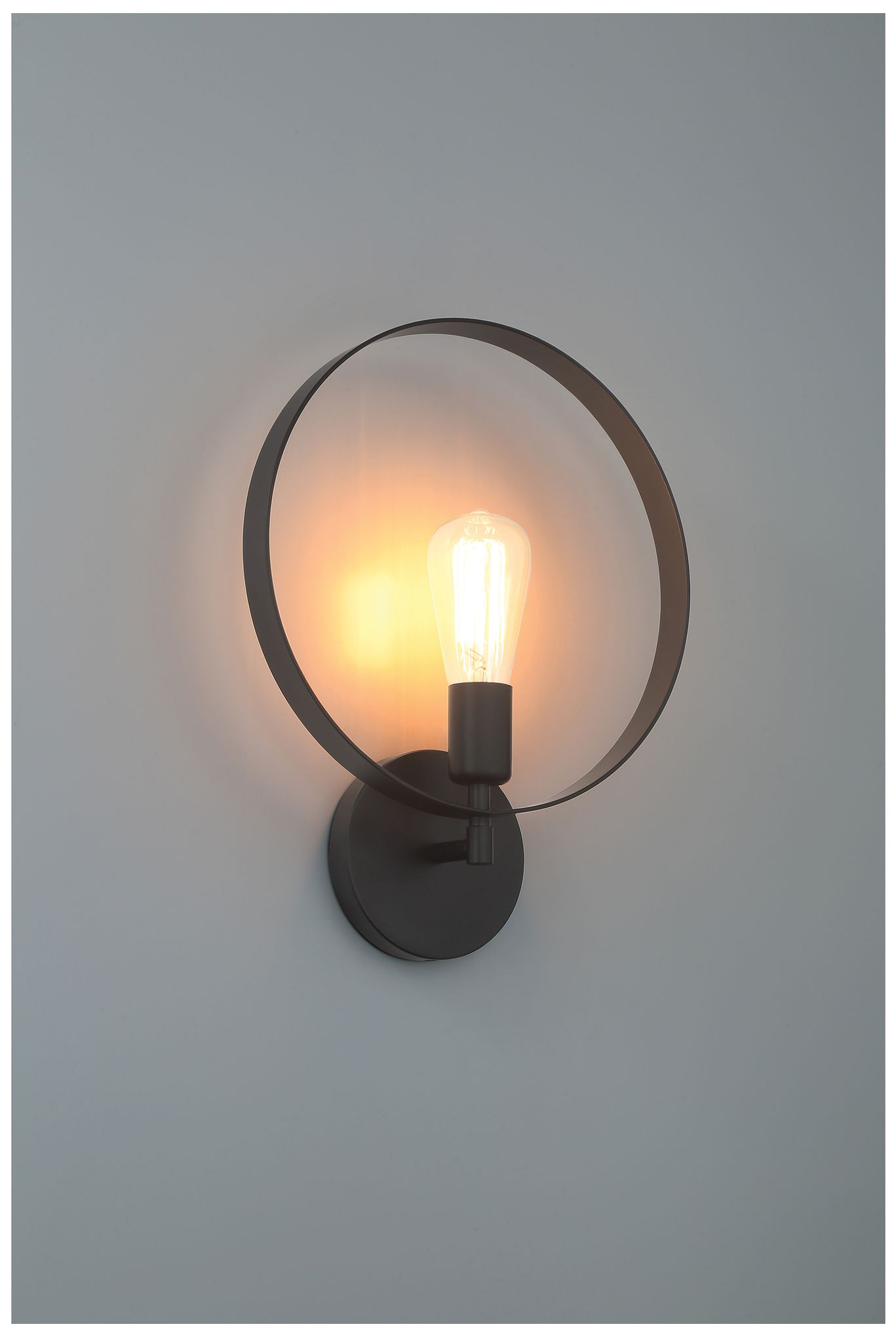 Image 2 Hoop 15" High Matte Black LED Wall Sconce more views