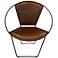 Hoop Lounge Chair - Black Iron - Brown Hide