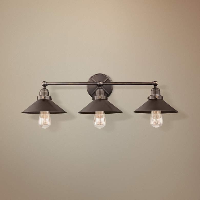 Image 1 Hooper 31 1/2" Wide 3-Light Antique Bronze Bath Light