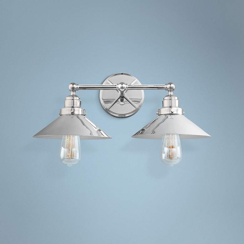 Image 1 Hooper 8 1/4" High 2-Light Chrome Wall Sconce