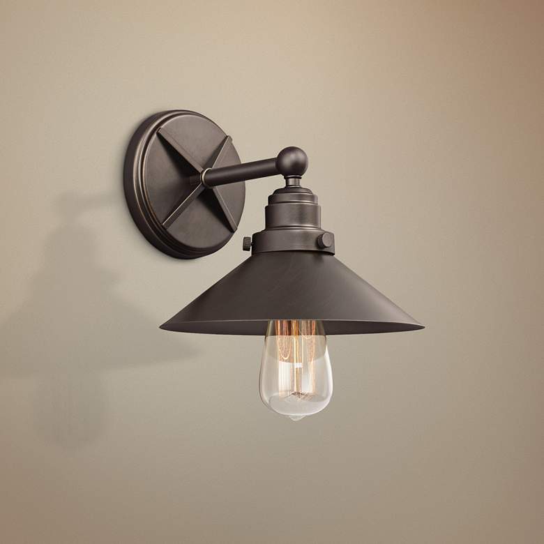 Image 1 Hooper 8 1/4" High Antique Bronze Wall Sconce
