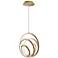 Hoopla 13"H x 13"W 1-Light Pendant in Aged Brass