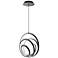 Hoopla 13"H x 13"W 1-Light Pendant in Black