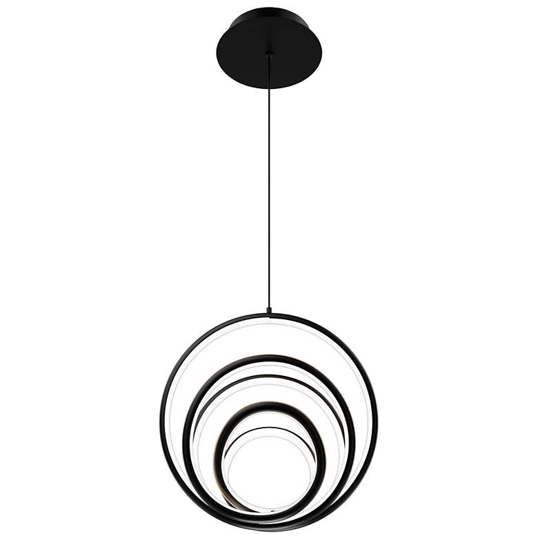Image 2 Hoopla 13"H x 13"W 1-Light Pendant in Black more views