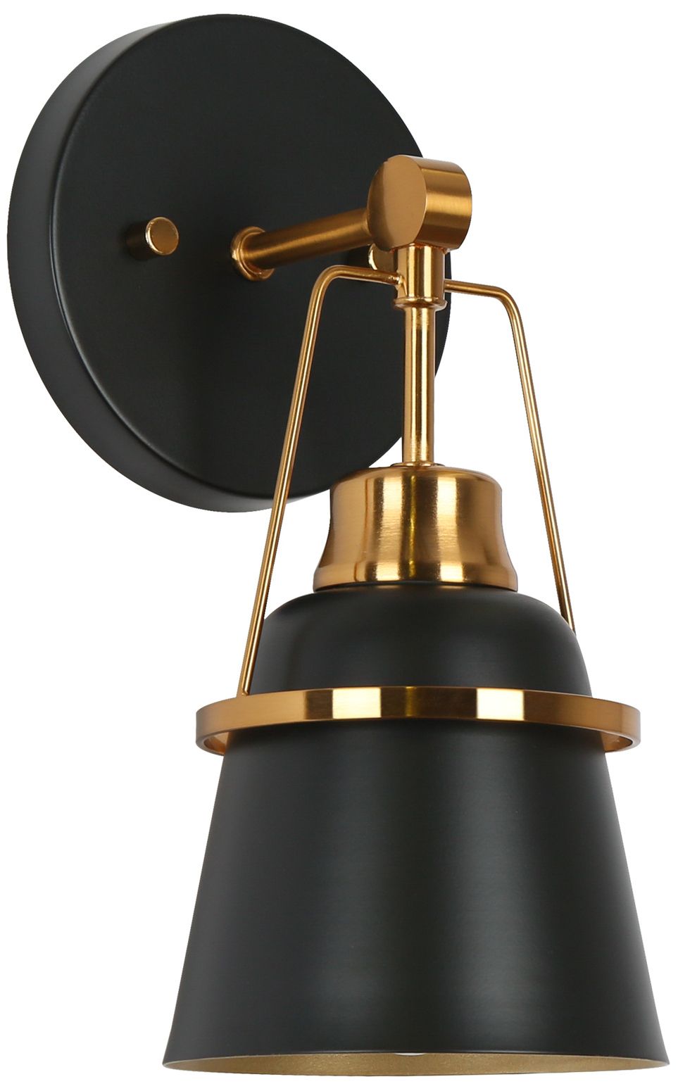 Hooplia 4.7"W 1-Light Black Metal Bell Wall Sconce