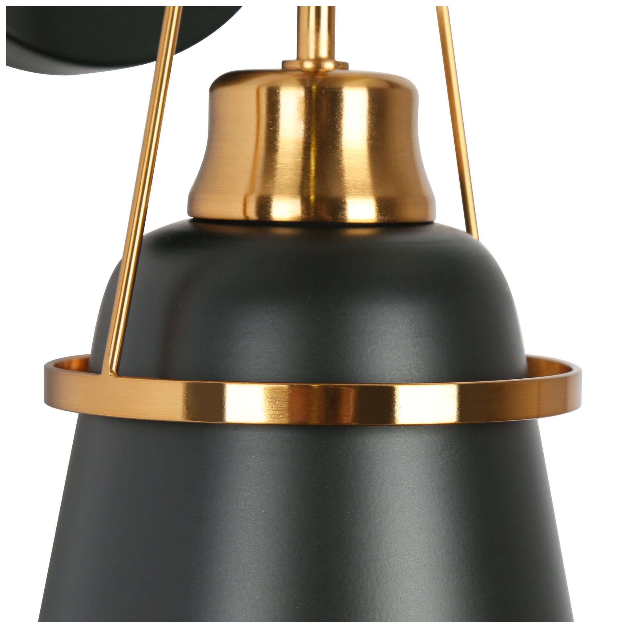 Image 5 Hooplia 4.7"W 1-Light Black Metal Bell Wall Sconce more views