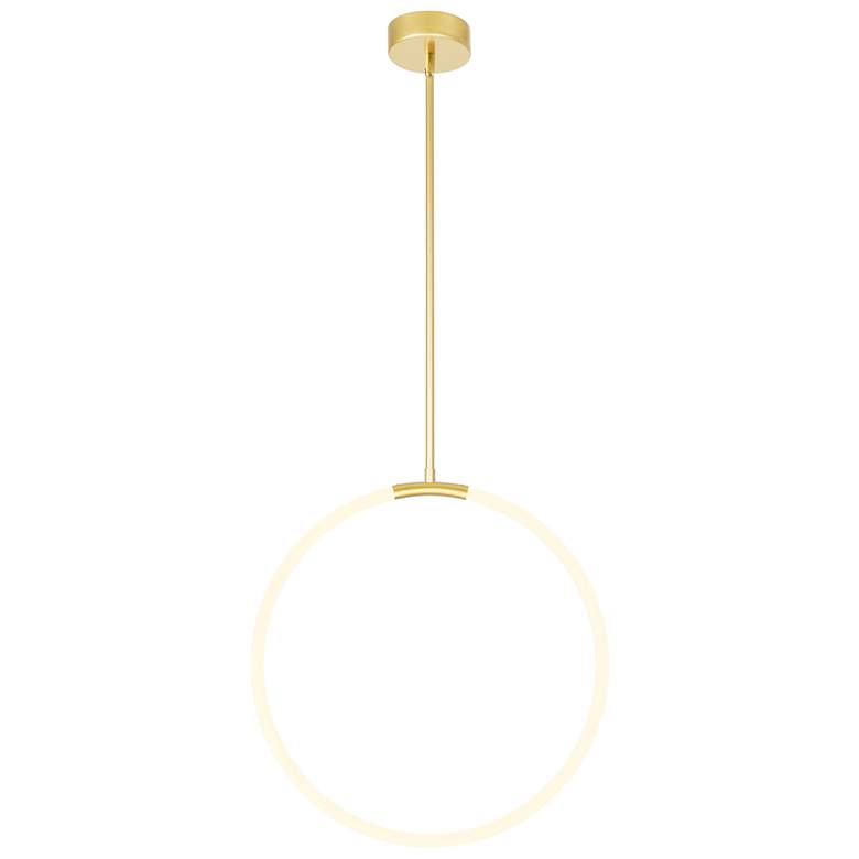 Image 1 Hoops 1 Light LED Chandelier With Satin Gold Finish