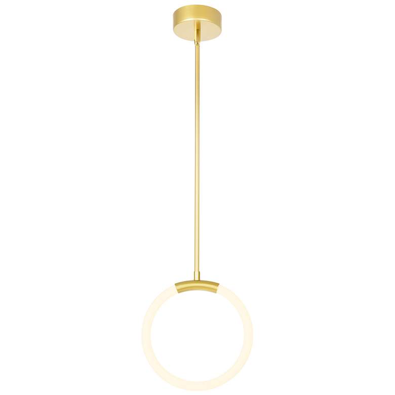 Image 1 Hoops 1 Light LED Pendant With Satin Gold Finish