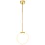 Hoops 1 Light LED Pendant With Satin Gold Finish
