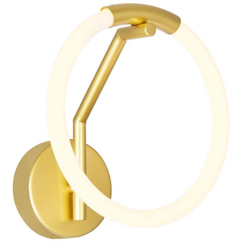 Image 1 Hoops 1 Light LED Wall Sconce With Satin Gold Finish