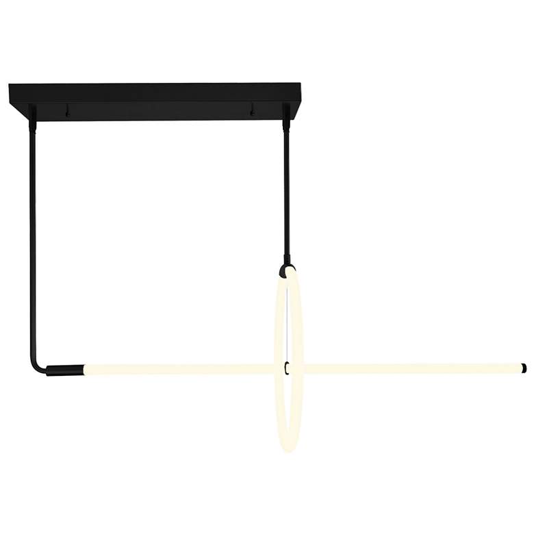 Image 1 Hoops 2 Light LED Chandelier With Black Finish