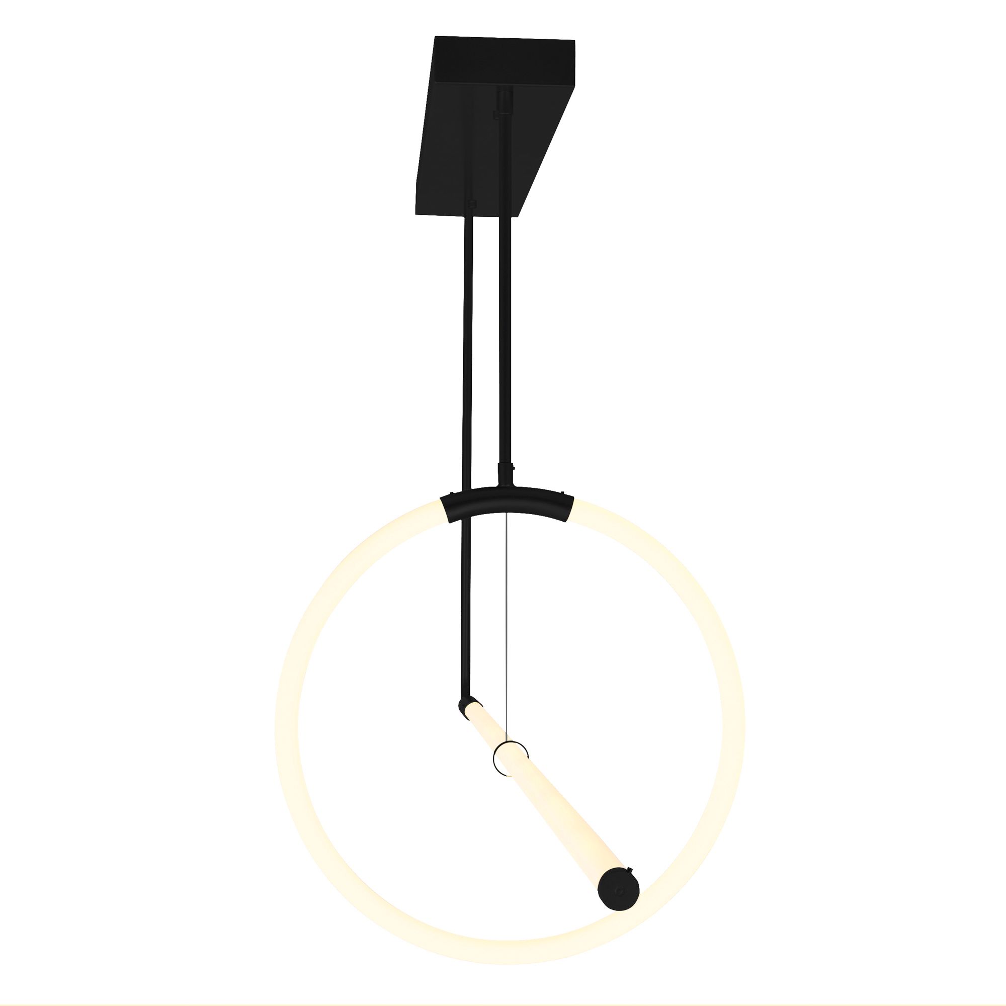 Image 2 Hoops 2 Light LED Chandelier With Black Finish more views