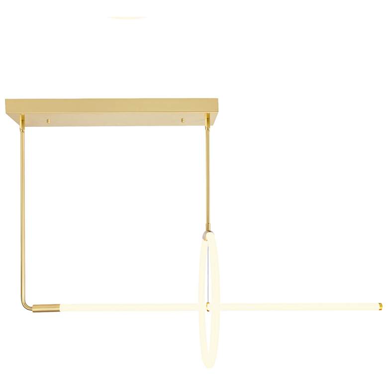 Image 1 Hoops 2 Light LED Chandelier With Satin Gold Finish