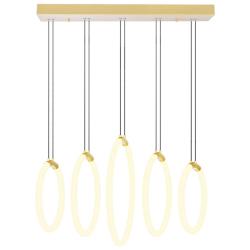 Hoops 5 Light LED Chandelier With Satin Gold Finish