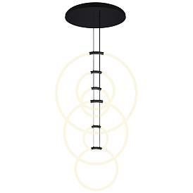 Image1 of Hoops 6 Light LED Chandelier With Black Finish