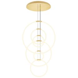 Hoops 6 Light LED Chandelier With Satin Gold Finish