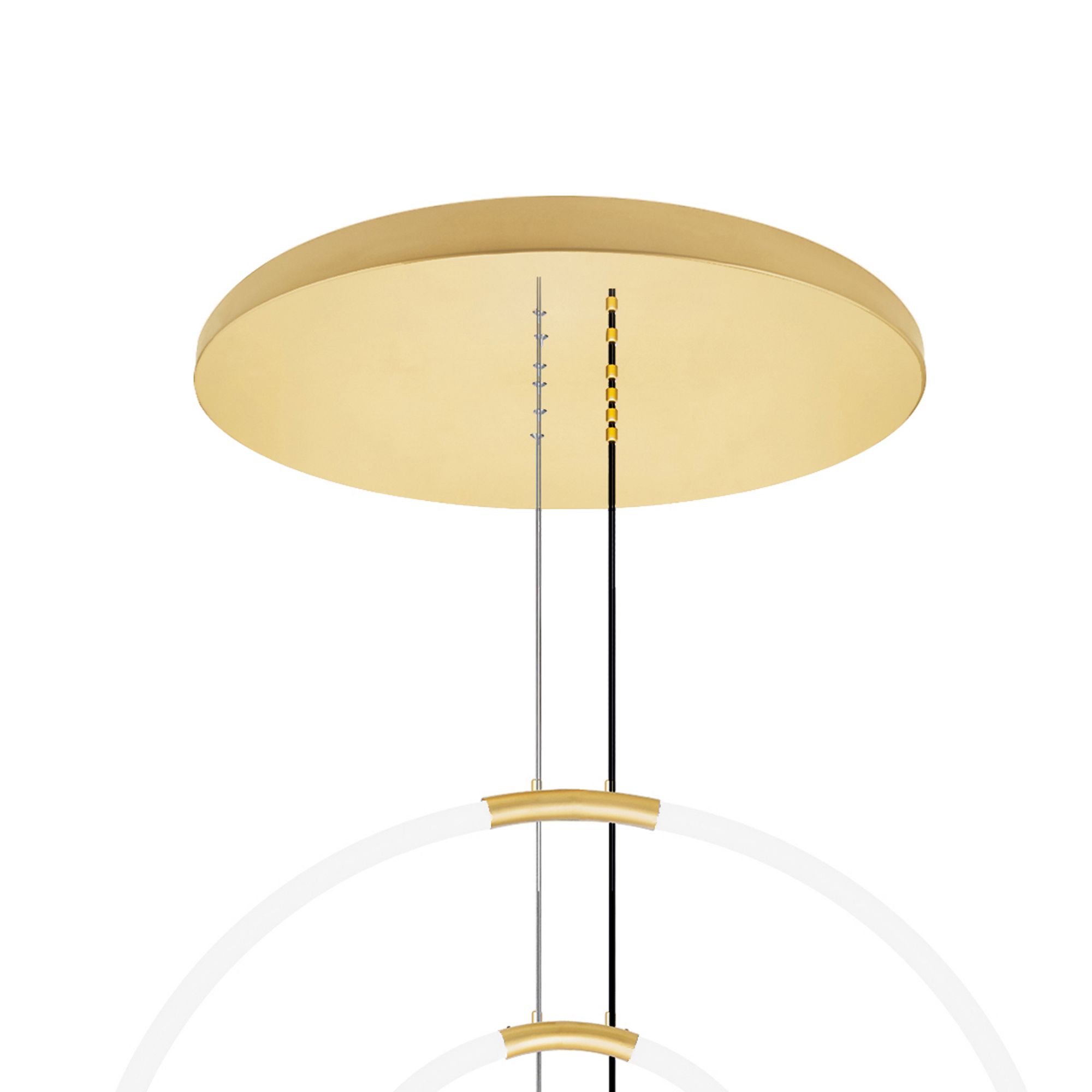 Image 4 Hoops 6 Light LED Chandelier With Satin Gold Finish more views