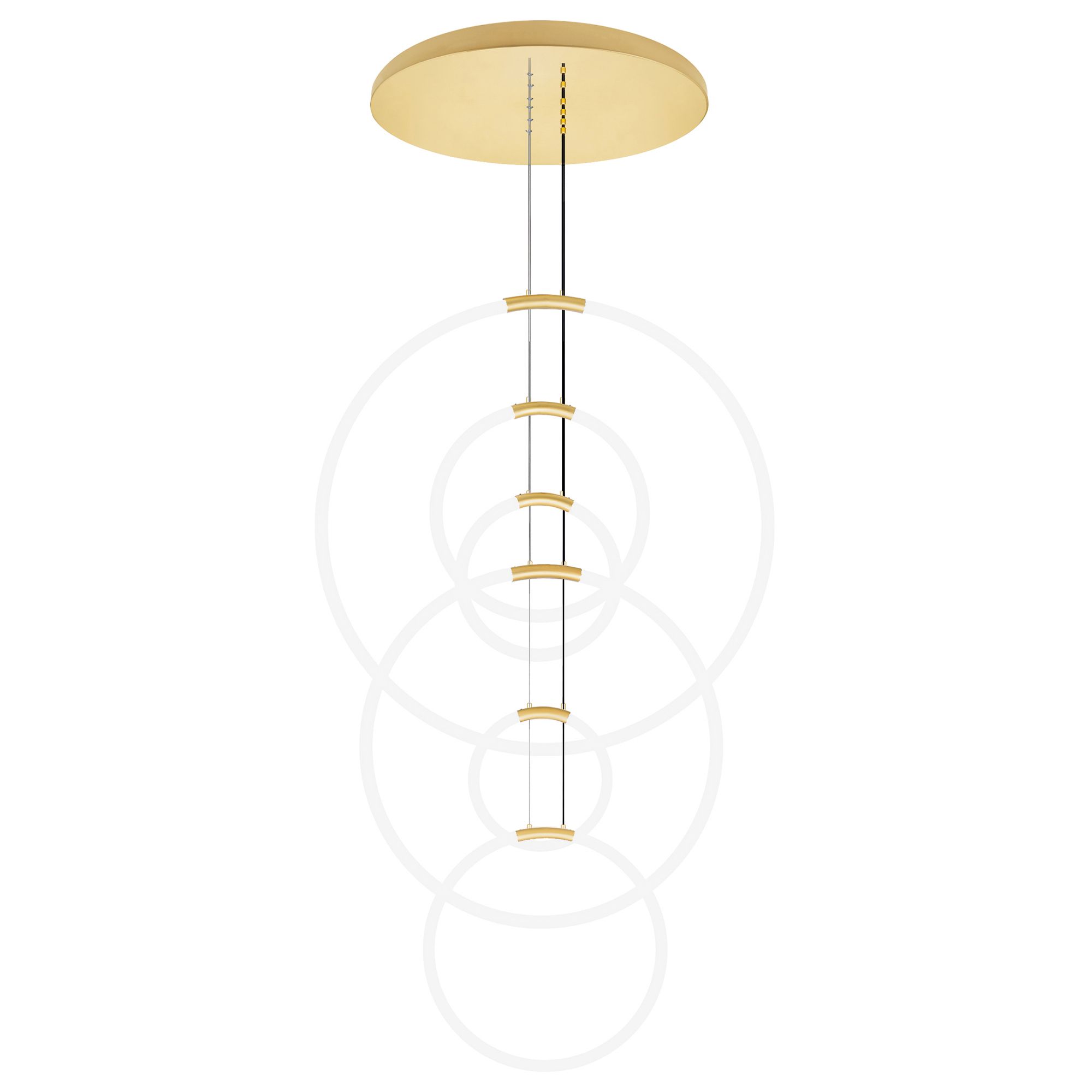 Image 5 Hoops 6 Light LED Chandelier With Satin Gold Finish more views