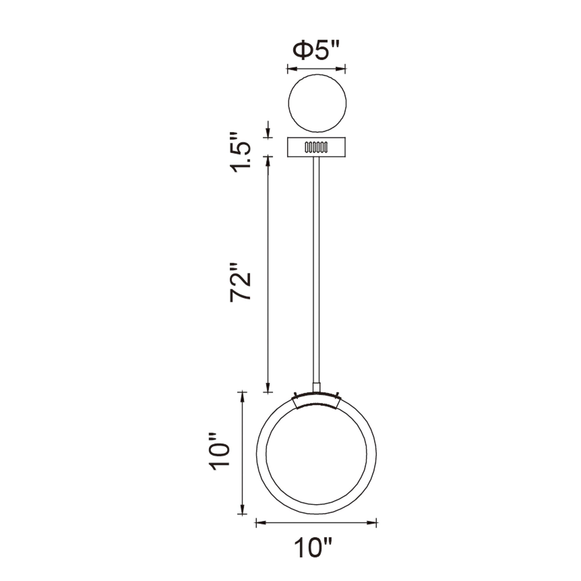 Image 7 Hoops Integrated LED 10in Black Mini Pendant more views