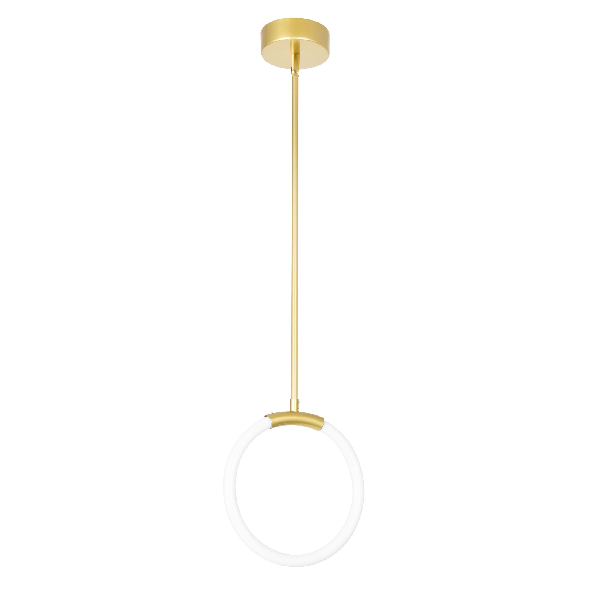 Hoops Integrated LED 10in Satin Gold Mini Pendant