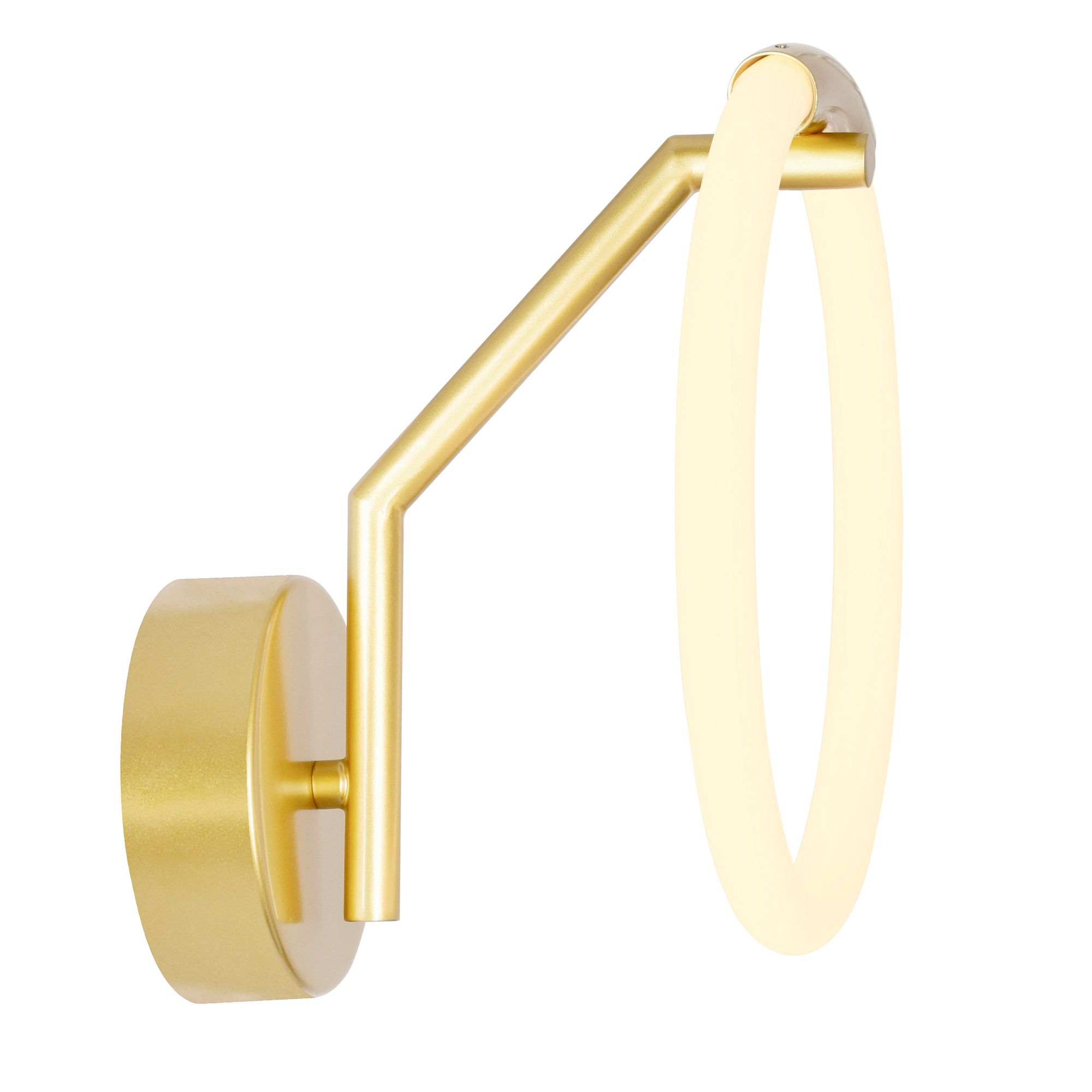 Image 2 Hoops Integrated LED 10in Satin Gold Wall Sconce more views