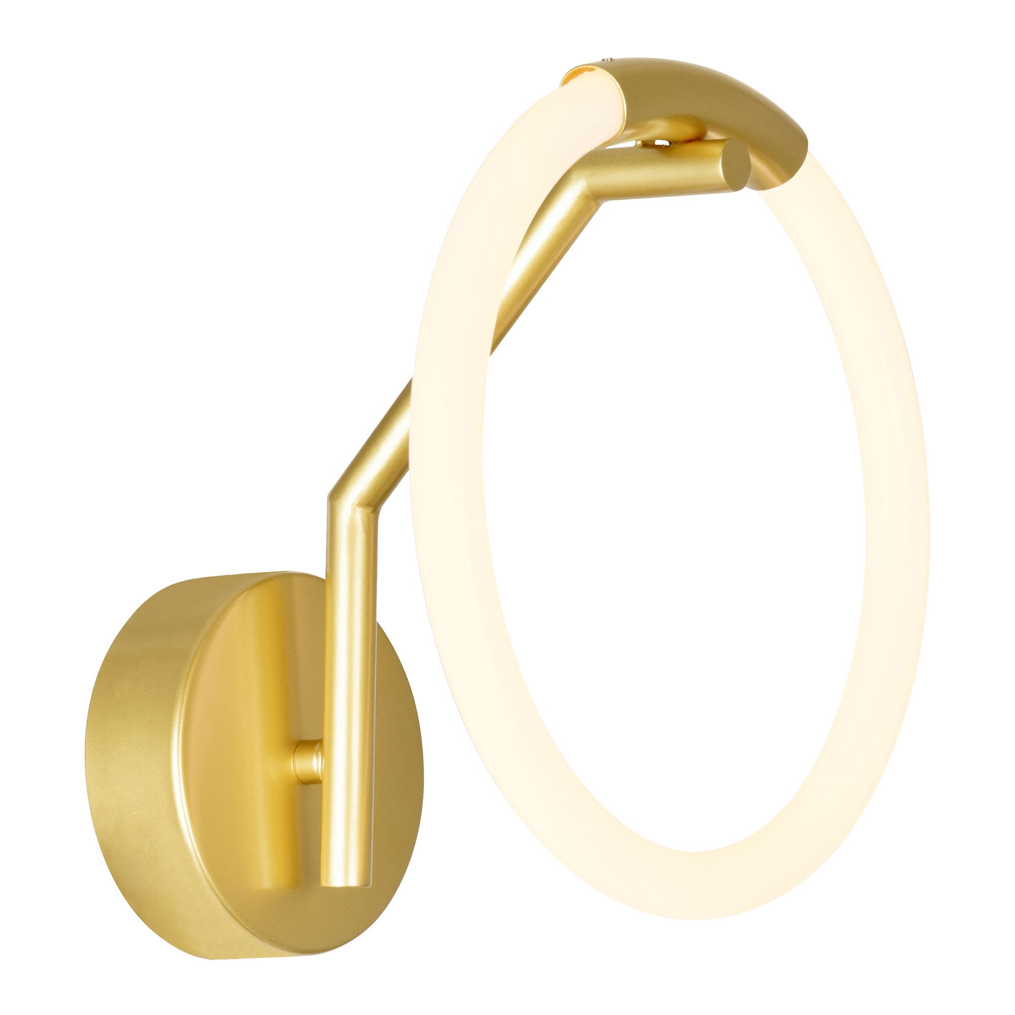 Image 3 Hoops Integrated LED 10in Satin Gold Wall Sconce more views