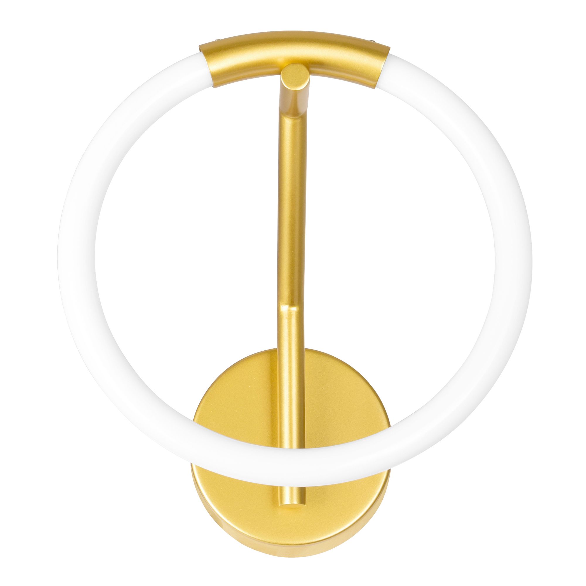 Image 5 Hoops Integrated LED 10in Satin Gold Wall Sconce more views