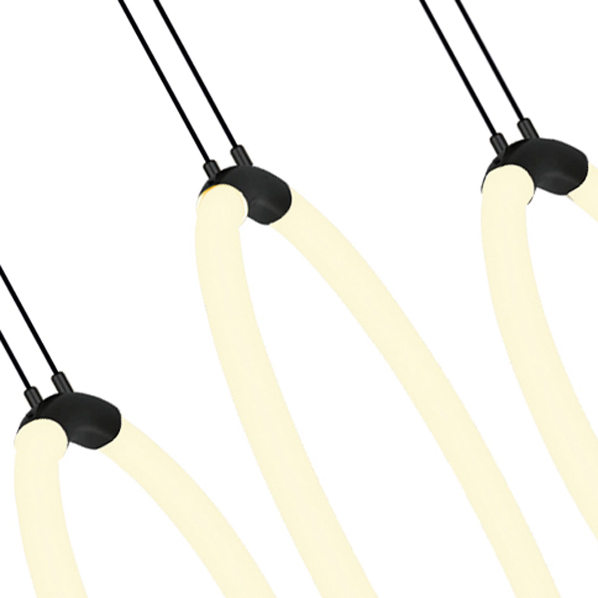 Image 2 Hoops Integrated LED 23in 5 Ring Black Chandelier more views