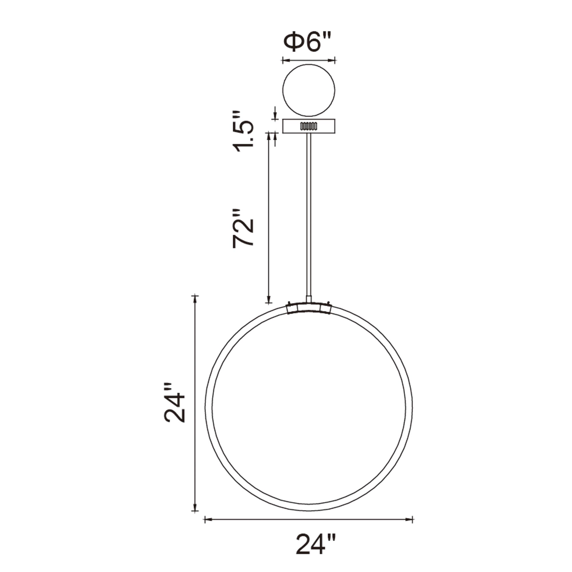 Image 7 Hoops Integrated LED 24in Black Chandelier more views